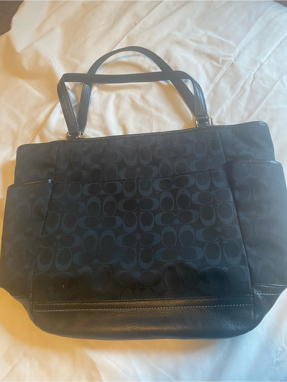 Coach Black Signature Jacquard Tote with Gold Hardware - Picture 1 of 2